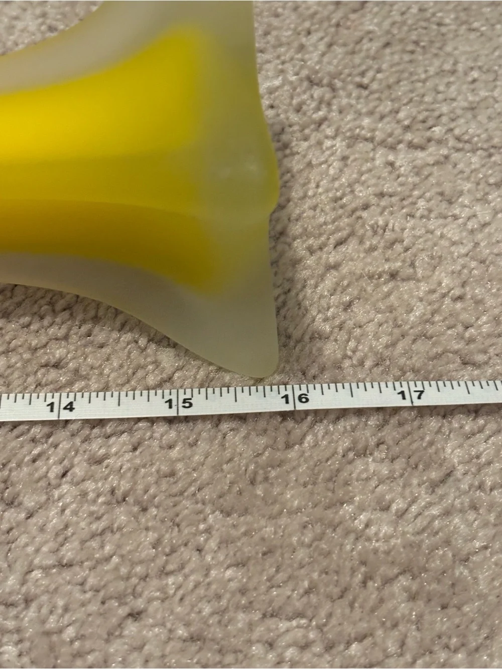 Vintage Fluted Mid Century Modern Yellow 16 Inch Eiffel Tower Vase
